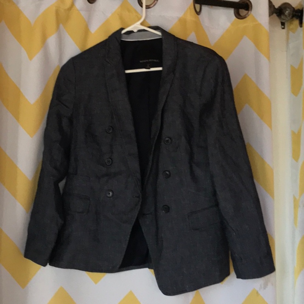 Banana Republic denim blazer 8 petite